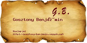 Gosztony Benjámin névjegykártya