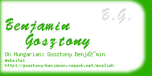 benjamin gosztony business card